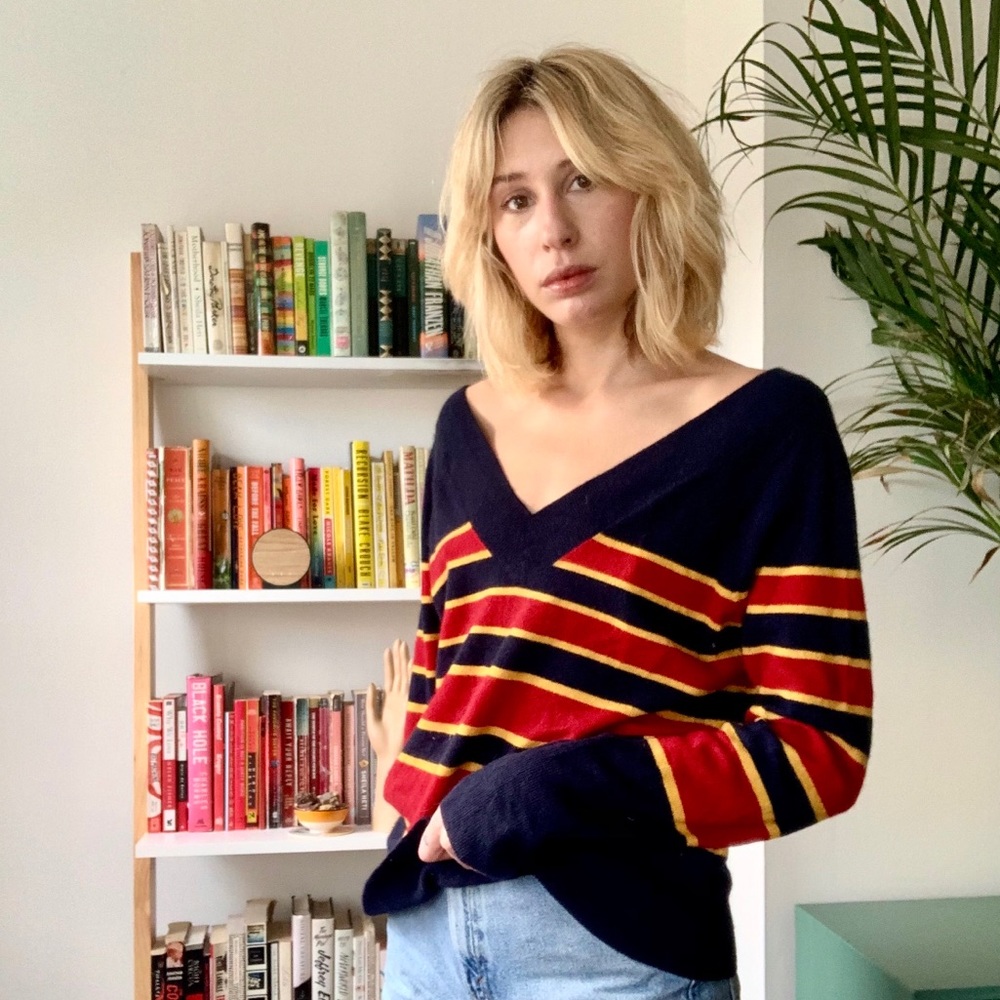 Equipment Cashmere Oversized Striped Sweater